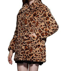 Women's Super Soft Faux Fur Leopard Coat Size XS